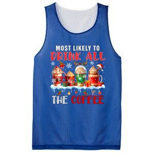 Most Like To All Coffee Xmas Naughty Santa Reindeer Funny Gift Mesh Reversible Basketball Jersey Tank