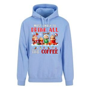 Most Like To All Coffee Xmas Naughty Santa Reindeer Funny Gift Unisex Surf Hoodie