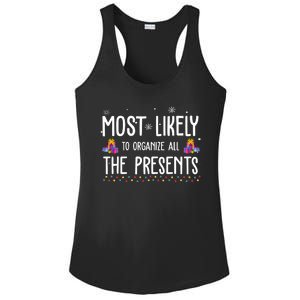 Most Likely To Organize All The Presents Funny Christmas Ladies PosiCharge Competitor Racerback Tank