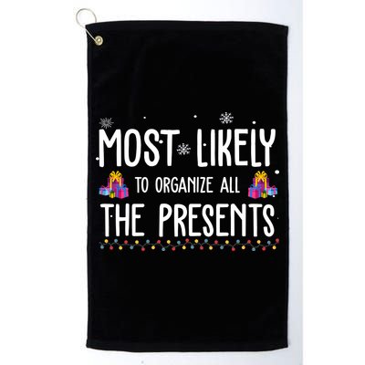 Most Likely To Organize All The Presents Funny Christmas Golf Towel