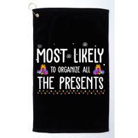 Most Likely To Organize All The Presents Funny Christmas Golf Towel