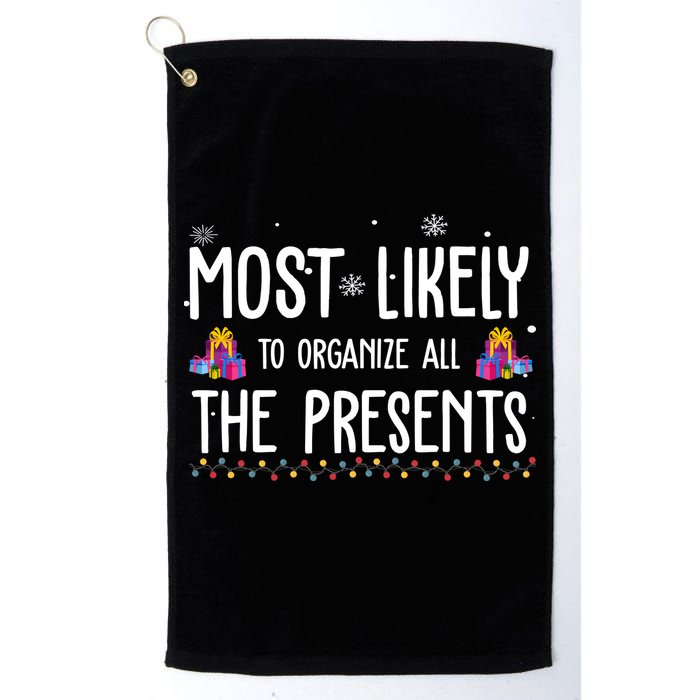 Most Likely To Organize All The Presents Funny Christmas Golf Towel