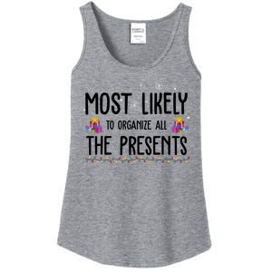 Most Likely To Organize All The Presents Funny Christmas Ladies Essential Tank