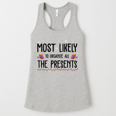 Most Likely To Organize All The Presents Funny Christmas Womens Tank Top