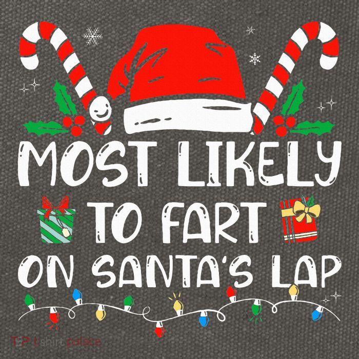 Most Likely To Fart On Santa's Lap Family Christmas Pajamas Cotton Canvas Backpack