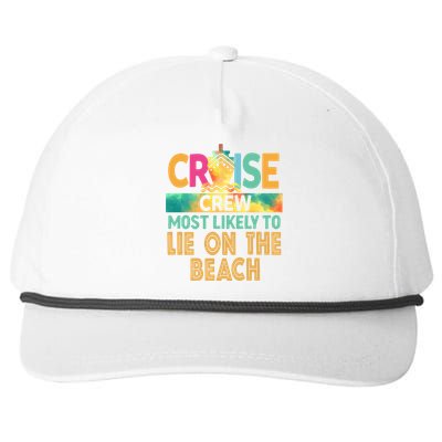 Most Likely To Lie On The Beach Cruise Crew Family Vacation Funny Gift Snapback Five-Panel Rope Hat