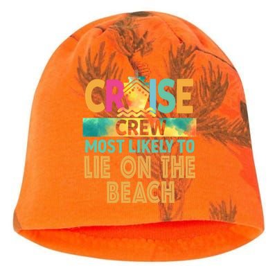 Most Likely To Lie On The Beach Cruise Crew Family Vacation Funny Gift Kati - Camo Knit Beanie