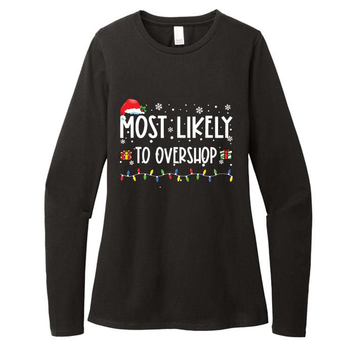 Most Likely To Overshop Shopping Family Crew Christmas Womens CVC Long Sleeve Shirt