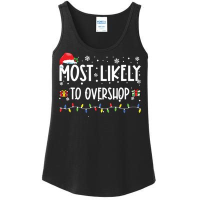 Most Likely To Overshop Shopping Family Crew Christmas Ladies Essential Tank