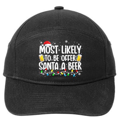 Most Likely To Offer Santa A Beer Funny Drinking Christmas  7-Panel Snapback Hat