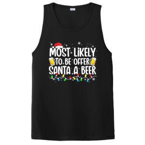 Most Likely To Offer Santa A Beer Funny Drinking Christmas  PosiCharge Competitor Tank