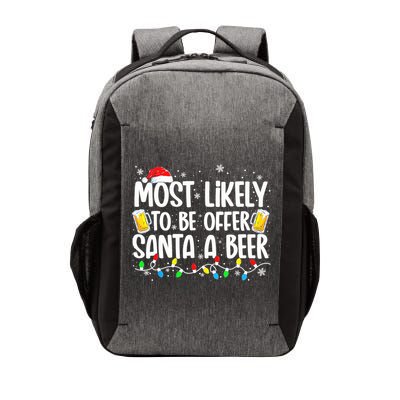 Most Likely To Offer Santa A Beer Funny Drinking Christmas  Vector Backpack