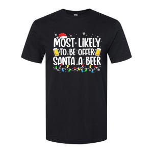 Most Likely To Offer Santa A Beer Funny Drinking Christmas  Softstyle CVC T-Shirt