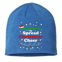 Most Likely To Spread Christmas Cheer Santa Hat Xmas Lights Gift Sustainable Beanie