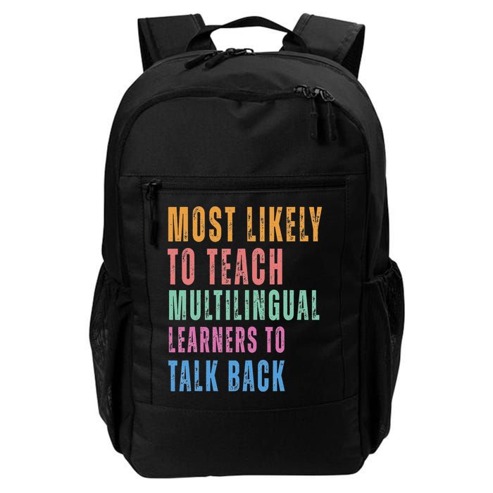 Multilingual Learners To Teach Language Talk Learner Daily Commute Backpack