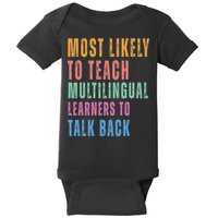 Multilingual Learners To Teach Language Talk Learner Baby Bodysuit