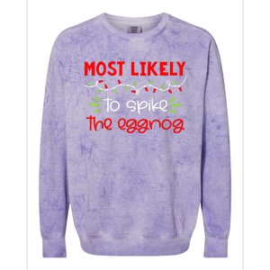 Most Likely To Shirt Funny Matching Family Christmas PJs Colorblast Crewneck Sweatshirt