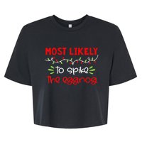 Most Likely To Shirt Funny Matching Family Christmas PJs Bella+Canvas Jersey Crop Tee