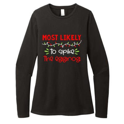 Most Likely To Shirt Funny Matching Family Christmas PJs Womens CVC Long Sleeve Shirt