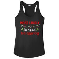 Most Likely To Shirt Funny Matching Family Christmas PJs Ladies PosiCharge Competitor Racerback Tank