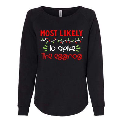 Most Likely To Shirt Funny Matching Family Christmas PJs Womens California Wash Sweatshirt