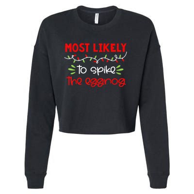 Most Likely To Shirt Funny Matching Family Christmas PJs Cropped Pullover Crew