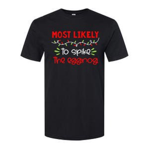 Most Likely To Shirt Funny Matching Family Christmas PJs Softstyle CVC T-Shirt