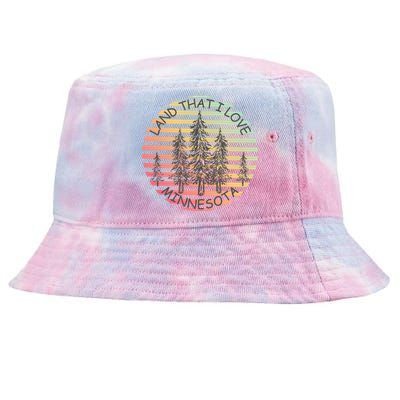 Minnesota Land That I Love Mn Pine Trees Gift Tie-Dyed Bucket Hat