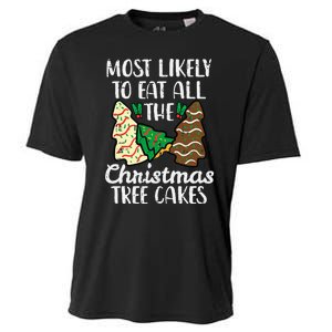 Most Likely To Eat Christmas Tree Cakes Xmas Cooling Performance Crew T-Shirt