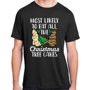 Most Likely To Eat Christmas Tree Cakes Xmas Adult ChromaSoft Performance T-Shirt