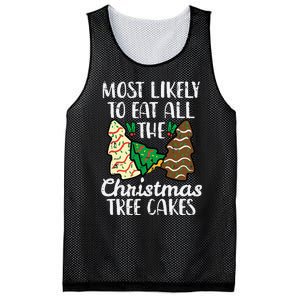 Most Likely To Eat Christmas Tree Cakes Xmas Mesh Reversible Basketball Jersey Tank