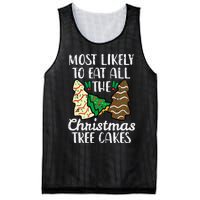 Most Likely To Eat Christmas Tree Cakes Xmas Mesh Reversible Basketball Jersey Tank