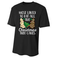 Most Likely To Eat Christmas Tree Cakes Xmas Performance Sprint T-Shirt