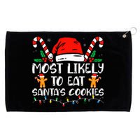 Most Likely To Eat Santas Cookies Family Christmas Pajamas Grommeted Golf Towel