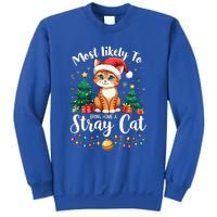 Most Likely To Bring Home A Stray Cat Christmas Santa Hat Cool Gift Sweatshirt