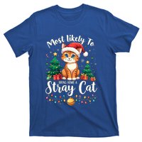 Most Likely To Bring Home A Stray Cat Christmas Santa Hat Cool Gift T-Shirt