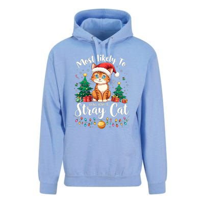 Most Likely To Bring Home A Stray Cat Christmas Santa Hat Cool Gift Unisex Surf Hoodie