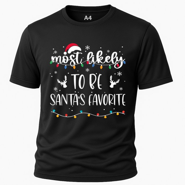 Most Likely To Be SantaS Favorite Matching Christmas Cooling Performance Crew T-Shirt