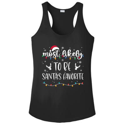 Most Likely To Be SantaS Favorite Matching Christmas Ladies PosiCharge Competitor Racerback Tank