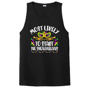 Most Likely To Start All The Shenanigans Family Mardi Gras PosiCharge Competitor Tank