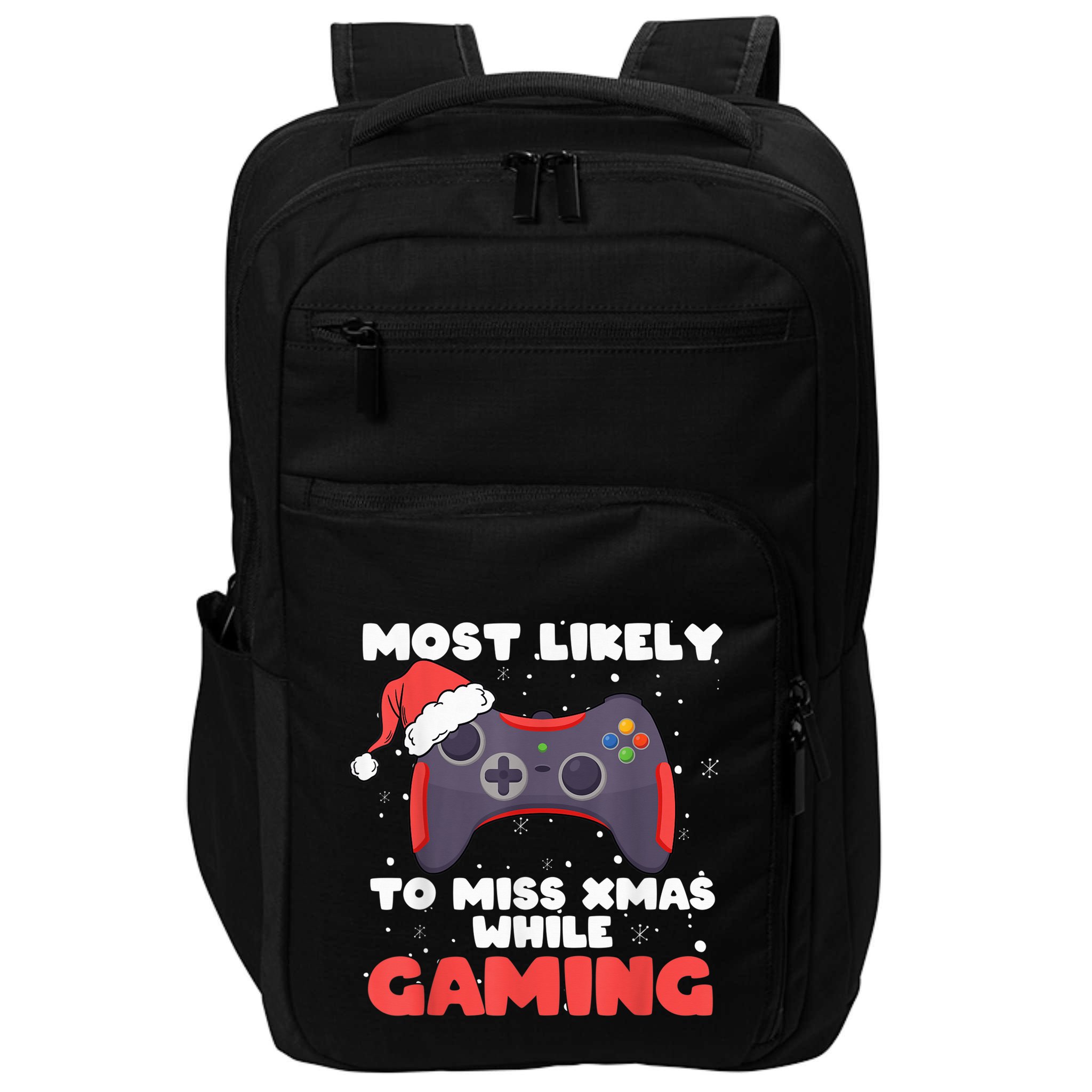 Most Likely To Miss Christmas While Gaming, Xmas Family Impact Tech Backpack