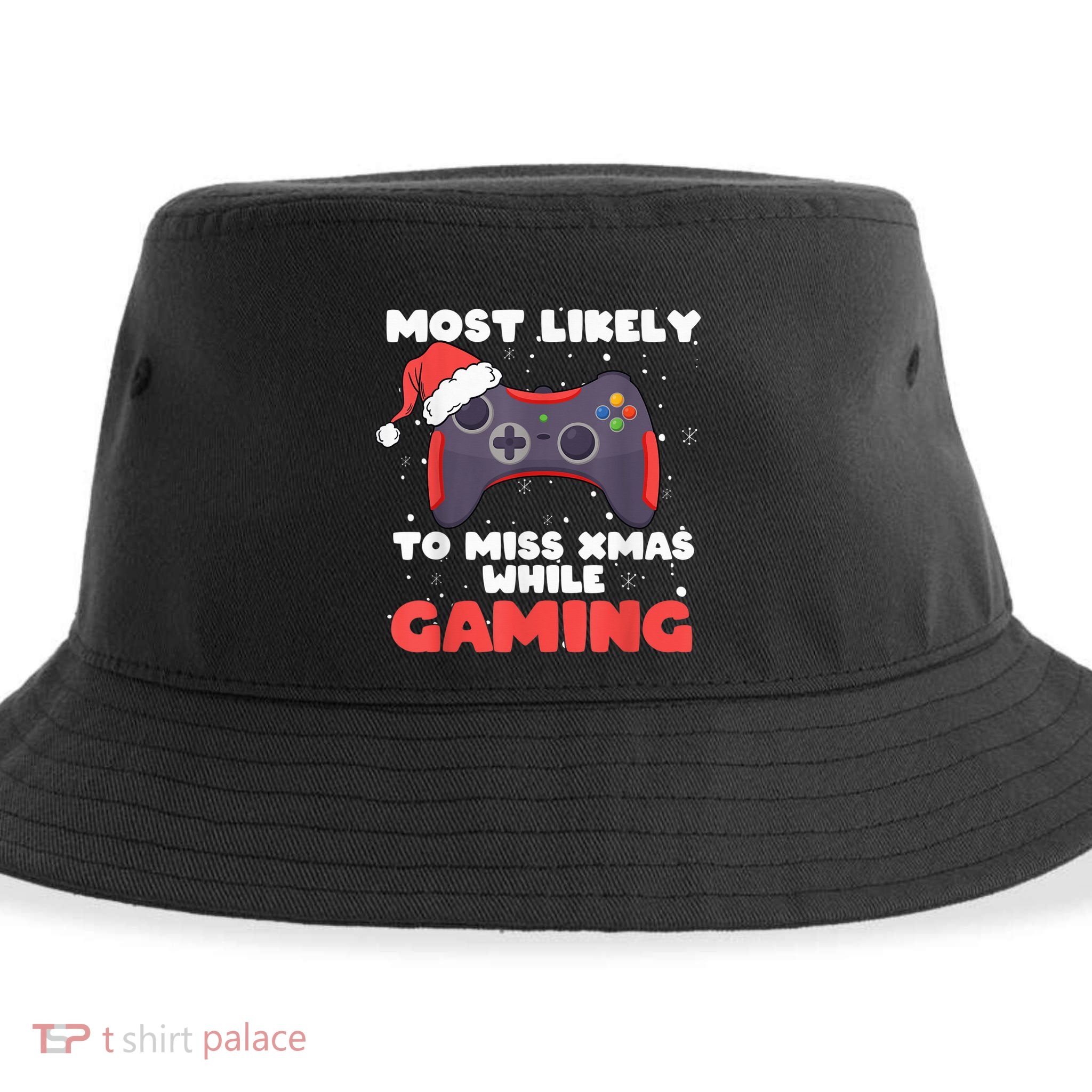 Most Likely To Miss Christmas While Gaming, Xmas Family Sustainable Bucket Hat