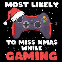 Most Likely To Miss Christmas While Gaming, Xmas Family Drawstring Bag