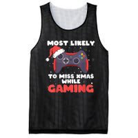 Most Likely To Miss Christmas While Gaming, Xmas Family Mesh Reversible Basketball Jersey Tank