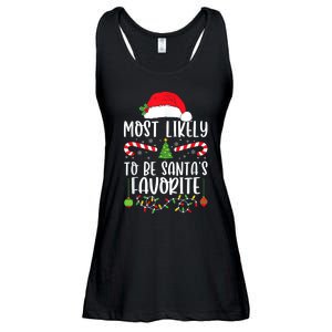 Most Likely To Be SantaS Favorite Matching Christmas Ladies Essential Flowy Tank