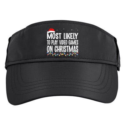 Most Likely To Play Video Games On Christmas Xmas Lights  Adult Drive Performance Visor