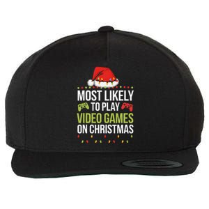 Most Likely To Play Video Games On Christmas Funny Gamer Wool Snapback Cap