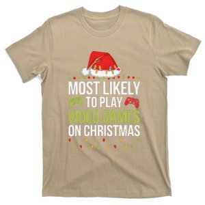 Most Likely To Play Video Games On Christmas Funny Gamer T-Shirt