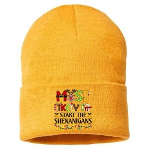 Most Likely To Start The Shenanigans Christmas Family Xmas Sustainable Knit Beanie