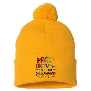 Most Likely To Start The Shenanigans Christmas Family Xmas Pom Pom 12in Knit Beanie